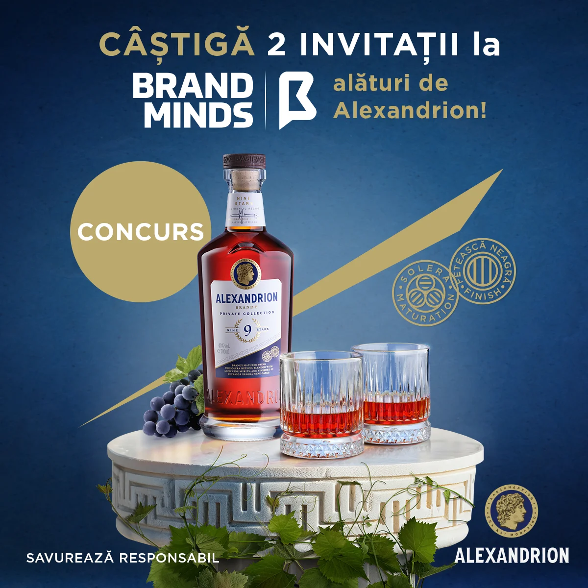 Câștigă o invitație la Brand Minds 2026 cu Alexandrion 9*